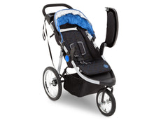 Delta Children J is for Jeep Brand Trek Blue Tonal (436) Cross Country All Terrain Jogging Stroller Right Side View b2b