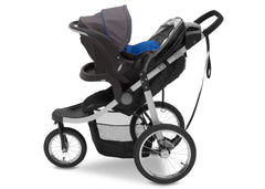 Delta Children J is for Jeep Brand Trek Grey Tonal (0261) Cross Country All Terrain Jogging Stroller Full Left Side View e2e