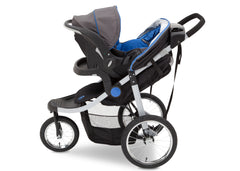 Delta Children J is for Jeep Brand Trek Blue Tonal (436) Cross Country All Terrain Jogging Stroller Full Left Side View b4b