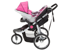 Delta Children J is for Jeep Brand Trek Pink Tonal (656) Cross Country All Terrain Jogging Stroller Left Side View c4c