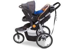 Delta Children J is for Jeep Brand Trek Orange Tonal (838) Cross Country All Terrain Jogging Stroller Full Left Side View d4d