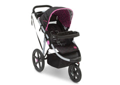Delta Children Berry Tracks (678) J is for Jeep Brand Adventure All Terrain Jogger Stroller Right Side View, with Canopy and Child Tray Tracks b1b
