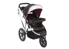 Delta Children Berry Tracks (678) J is for Jeep Brand Adventure All Terrain Jogger Stroller Right Side View, with Canopy, Child Tray Tracks and Sun Visor b2b