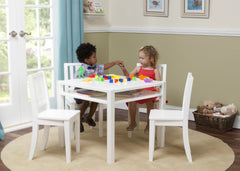 Delta Children White (100) Wood Table and Chair w models b1b