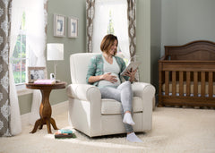 Simmons Kids Sand (921) Avery Upholstered Glider, in Nursery e1e