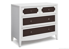 Simmons Kids White/Dark Chocolate (141) Hollywood 4 Drawer Chest Angle View b2b