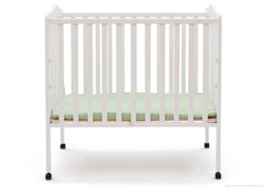 Delta Children White (100) Portable Crib, Front View a1a