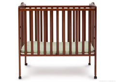 Delta Children Dark Cherry (604) Portable Crib, Option 1 with Side View c1c
