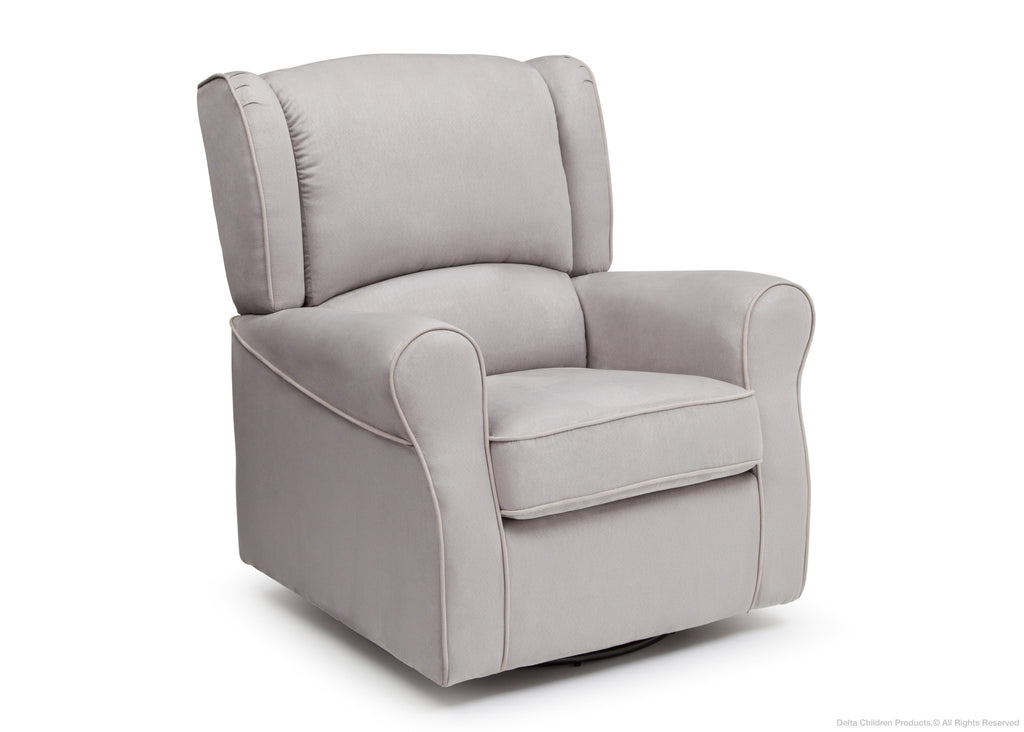 Delta Children Dove Grey (036) Morgan Upholstered Glider Side View a2a