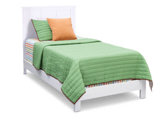 Delta Children Bianca (130) Platform Twin Bed with Rowen Headboard, Side View b4b