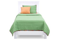 Delta Children Bianca (130) Platform Twin Bed with Rowen Headboard, Front View b2b