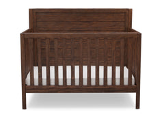 Delta Children Rustic Oak (229) Cambridge 4-in-1 Crib Side View, Crib Conversion Front View b2b