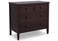 Delta Children Epic Signature 3 Drawer Dresser with Changing Top, Right View no Top Dark Chocolate (207) c3c