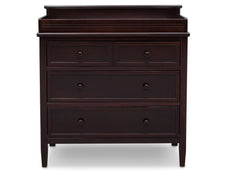 Delta Children Epic Signature 3 Drawer Dresser with Changing Top, Front View Dark Chocolate (207) c2c