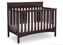Delta Children Dark Chocolate (207) Fabio 4-in-1 Crib Side View, Crib Conversion c3c