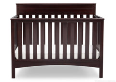 Delta Children Dark Chocolate (207) Fabio 4-in-1 Crib Front View, Crib Conversion c2c