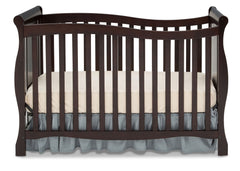 Delta Children Dark Chocolate (207) Brookside 4-in-1 Crib, Crib Conversion, Front View b1b