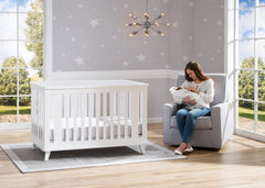 Delta Children White (100) Ava 3-in-1 Crib, Nursery View a1a