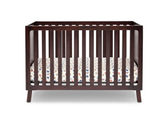 Delta Children Dark Chocolate (207) Manhattan 3-in-1 Crib, Crib Conversion, Front View b2b