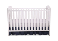 Delta Children White (100) Capri 3-in-1-Crib, Crib Conversion, Front View b1b