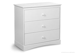 Delta Children White (100) Sutton 3 Drawer Dresser Side View a2a