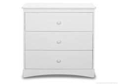 Delta Children White (100) Sutton 3 Drawer Dresser Front View a1a