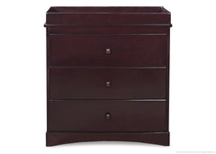 Delta Children Espresso Java (645) Sutton 3 Drawer Dresser Front View with Changing Top b2b