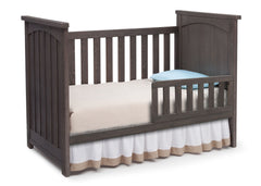 Serta Rustic Grey (084) Northbrook 3-in-1 Crib, Toddler Bed Conversion with Side View a4a