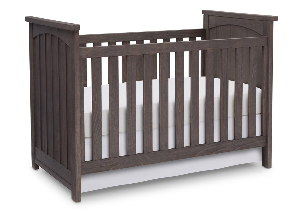 Serta Rustic Grey (084) Northbrook 3-in-1 Crib, Crib Conversion with Side View a3a