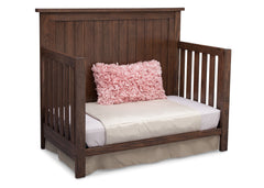 Serta Rustic Oak (229) Northbrook 4-in-1 Crib, Side View with Toddler Bed Conversion b6b