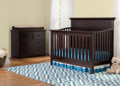 Serta Dark Chocolate (207) Fairmount 4-in-1 Crib, Room View with Crib Conversion c1c
