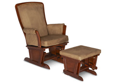 Delta Children Cherry/Taupe (646) Glider and Ottoman, Right View c1c