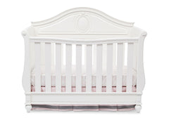 Delta Children White Ambiance (108) Princess Magical Dreams 4-in-1 Crib Front View, Crib Conversion b3b