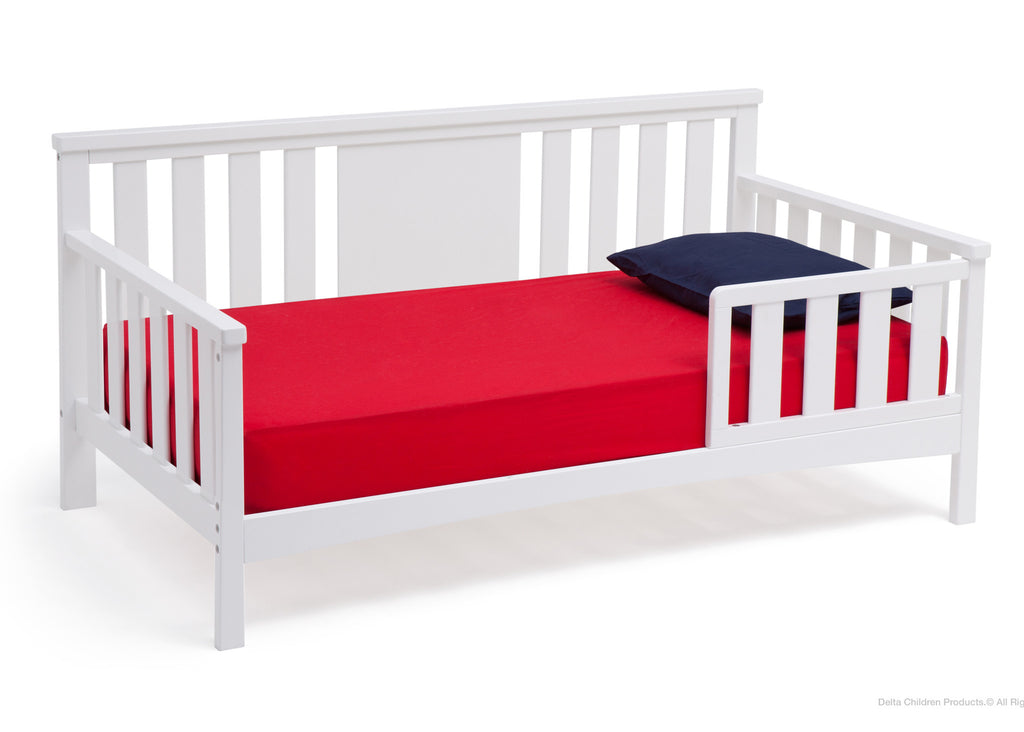 Delta Children White (100) Solutions Toddler Daybed Side View a3a