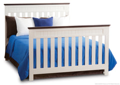 Delta Children White Ambiance / Dark Chocolate (127) Chalet 4-in-1, Full-Size Bed Conversion c5c