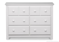 Delta Children White Ambiance Chalet (108) 6 Drawer Dresser Front View a1a