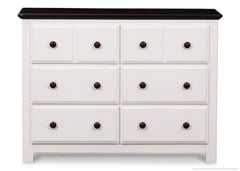 Delta Children White Ambiance / Dark Chocolate (127) Chalet 6 Drawer Dresser Front View b1b