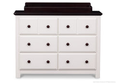 Delta Children White Ambiance / Dark Chocolate (127) Chalet 6 Drawer Dresser Front View with Dresser Topper b3b