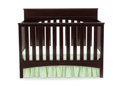 Delta Children Dark Chocolate (207) Bennington Lifestyle 4-in-1 Crib, Crib Conversion Front View b1b