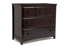 Delta Children Black Cherry Espresso (607) 3 Drawer Dresser Side View d2d