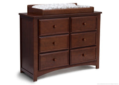 Delta Children Espresso Truffle (208) Summit 6 Drawer Dresser Side View with Changing Top a4a