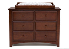 Delta Children Espresso Truffle (208) Summit 6 Drawer Dresser Front View with Changing Top a3a