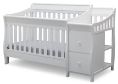 Delta Children White (100) Bentley S Crib-N-Changer Left Facing View b2b