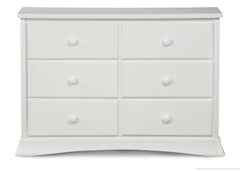 Delta Children White (100) Bentley 6 Drawer Dresser Front View a1a