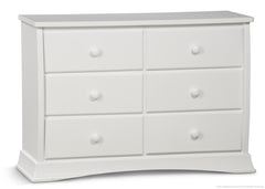 Delta Children White (100) Bentley 6 Drawer Dresser Side View a2a
