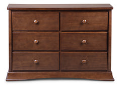 Delta Children Chocolate (204) Bentley 6 Drawer Dresser Front View b1b