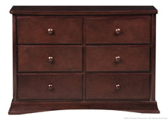 Delta Children Black Cherry Espresso (607) Bentley 6 Drawer Dresser Front View c1c