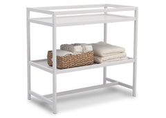 Delta Children White (100) Harbor Changing Table, Side View with Props b4b