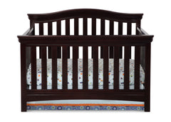 Delta Children Dark Chocolate (207) Bennington Curved 4-in-1 Crib Front View b1b