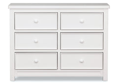 Delta Children White Ambiance (108) Bennington Sleigh 6-Drawer Dresser Front View a1a